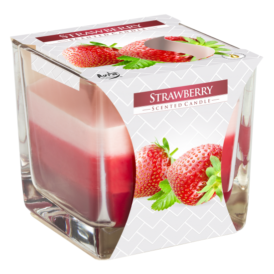 Bougie en pot arc-en-ciel - Fraise