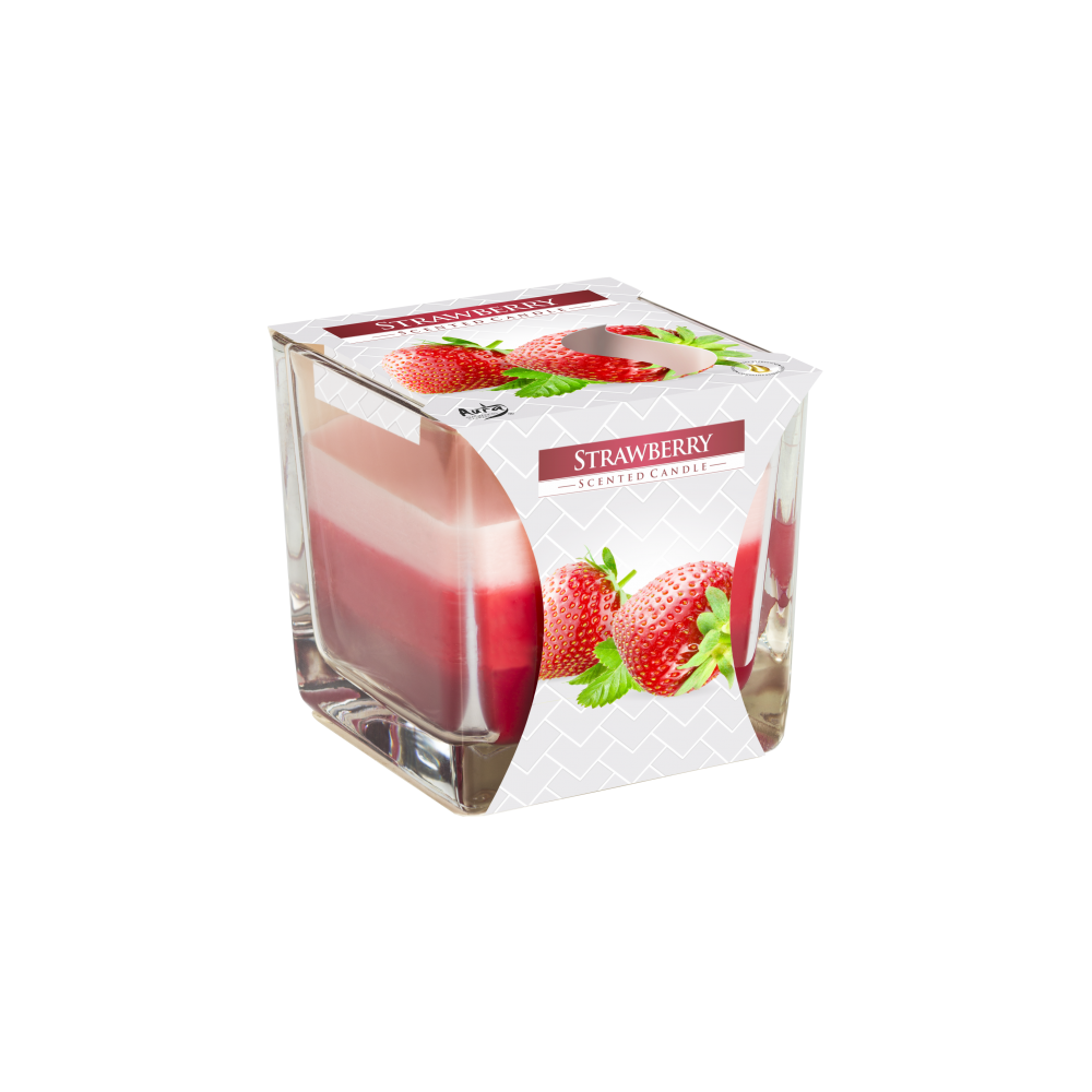 Bougie en pot arc-en-ciel - Fraise