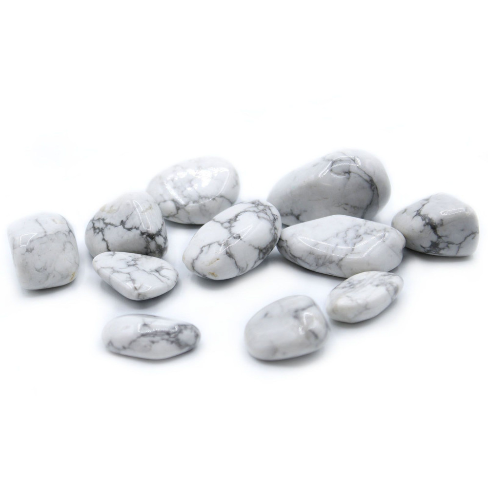L Pierres roulées - Howlite, blanche