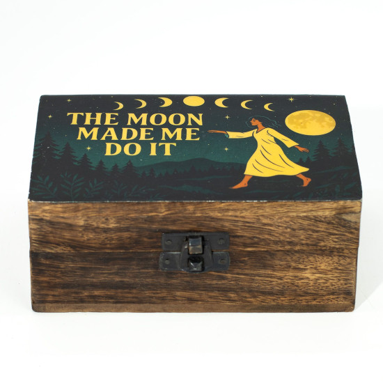 Boîte émaillée moyenne - C'est la lune qui m'a poussée à le faire