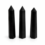 Pointe d'obélisque à six faces en pierre précieuse, environ 17 cm - Tourmaline noire