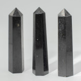Pointe d'obélisque à six faces en pierre précieuse, environ 17 cm - Tourmaline noire