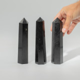 Pointe d'obélisque à six faces en pierre précieuse, environ 17 cm - Tourmaline noire