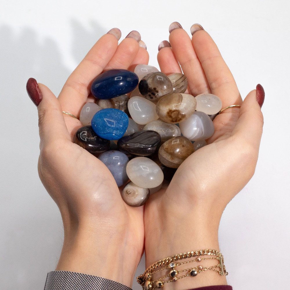 Agate mélangée en vrac - 1 kg (environ 70 pierres)