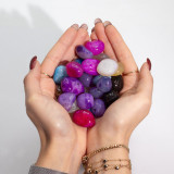 Agate mélangée traitée en vrac - 1 kg (environ 70 pierres) - 7 couleurs
