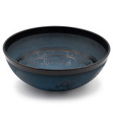 Grand bol chantant en aluminium - Motif tibétain double Dorjy - Bleu (27 cm)