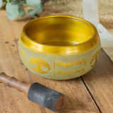 Grand bol chantant en aluminium - Bouddha Arbre de Vie - Couleur cuivre (19 cm)