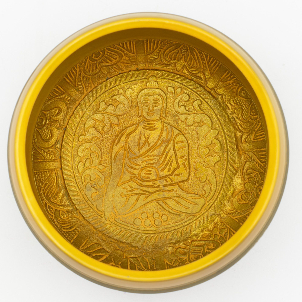 Grand bol chantant en aluminium - Bouddha Arbre de Vie - Couleur cuivre (19 cm)
