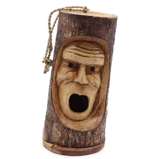 Visage de tronc d'arbre - Nichoir - Vieil homme grincheux