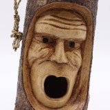 Visage de tronc d'arbre - Nichoir - Vieil homme grincheux