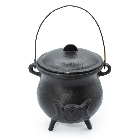 Chaudron extra large en fonte avec triple lune 23x18cm (au moins 4kg)