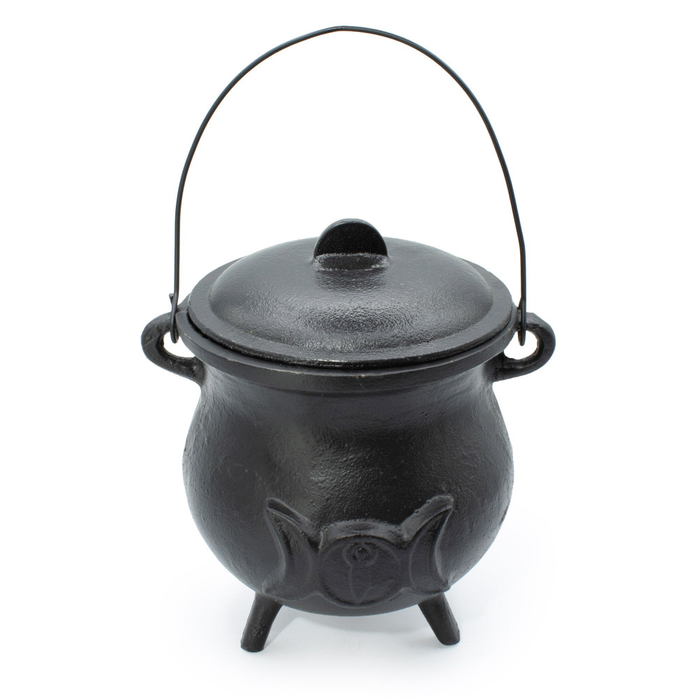 Chaudron extra large en fonte avec triple lune 23x18cm (au moins 4kg)