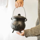 Chaudron extra large en fonte avec triple lune 23x18cm (au moins 4kg)