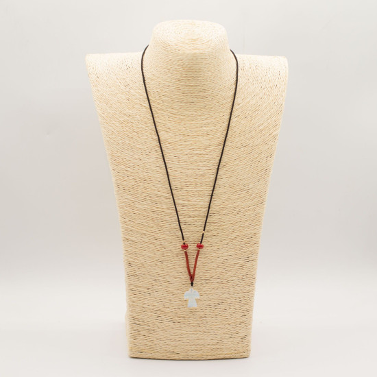 Collier cordon avec pendentif en pierre précieuse - Ange en opale