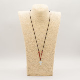 Collier cordon avec pendentif en pierre précieuse - Ange en opale