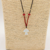 Collier cordon avec pendentif en pierre précieuse - Ange en opale