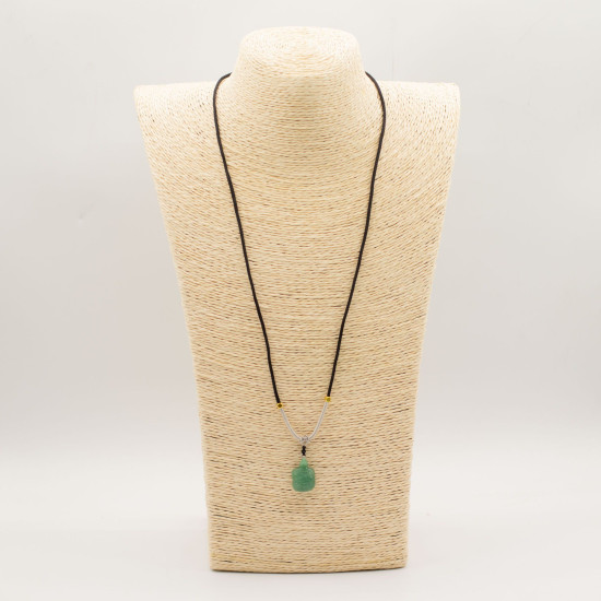 Collier cordon avec pendentif en pierre précieuse - Tortue de jade