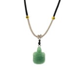 Collier cordon avec pendentif en pierre précieuse - Tortue de jade