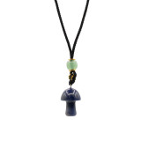 Collier cordon avec pendentif en pierre précieuse - Sodalite champignon