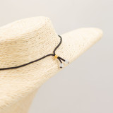 Collier cordon avec pendentif en pierre précieuse - Os en pierre de soleil