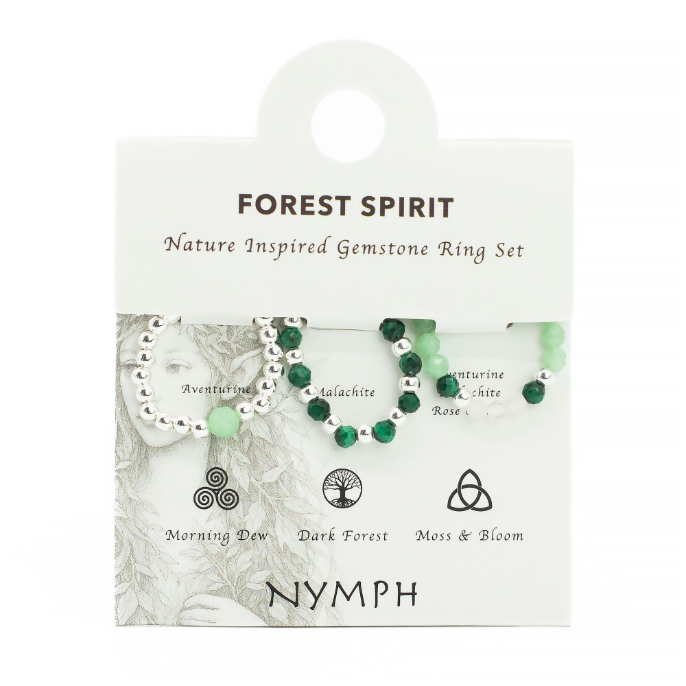 Ensemble de bagues en pierre précieuse Esprit Nymphe - Esprit de la Forêt
