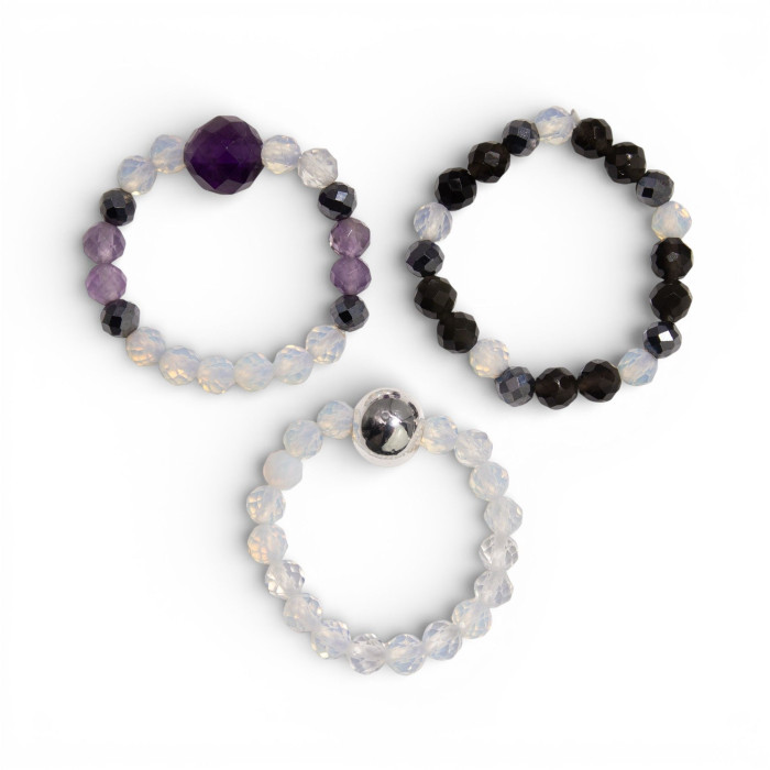 Bague et ensemble de pierres précieuses Esprit Nymphe - Pleine Lune