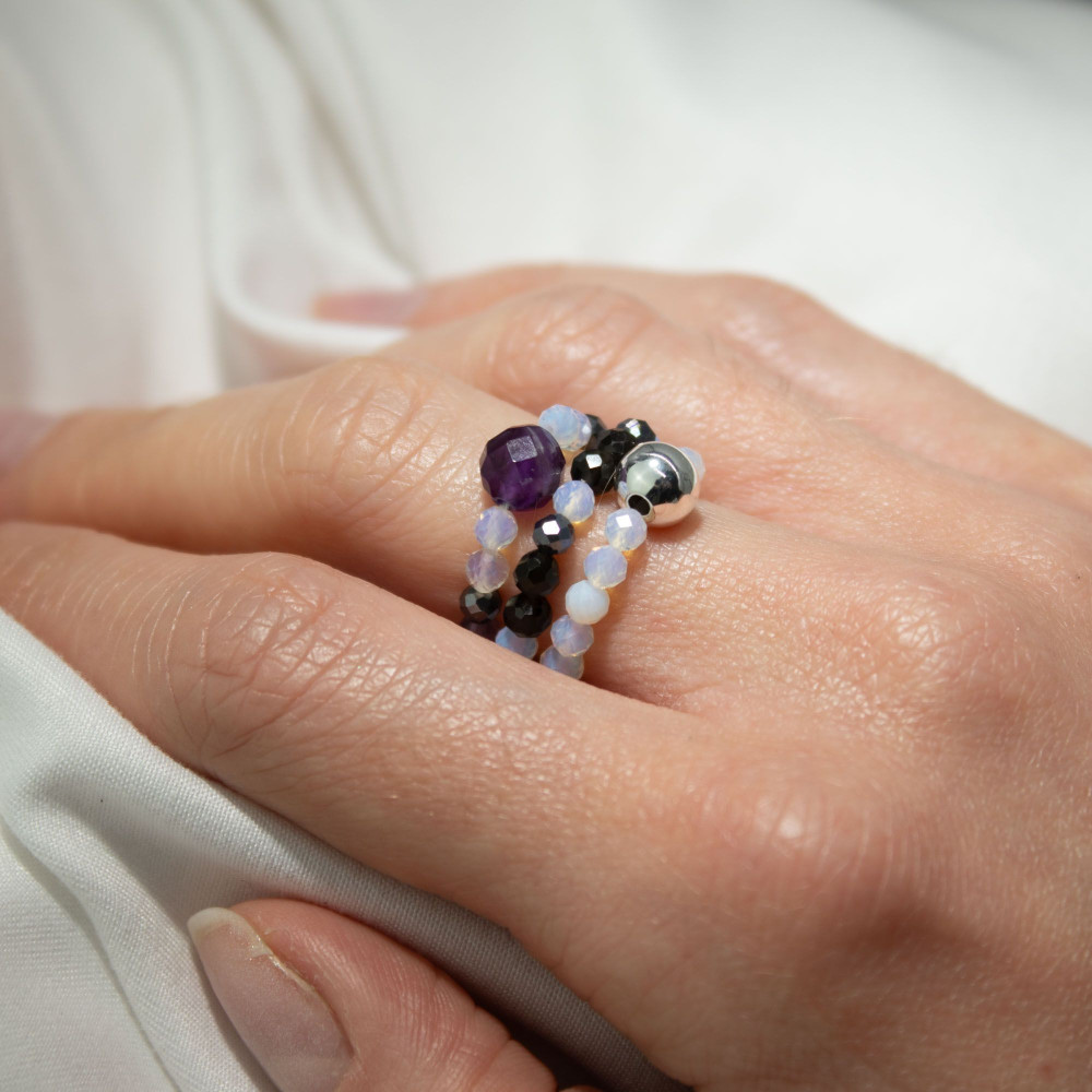 Bague et ensemble de pierres précieuses Esprit Nymphe - Pleine Lune