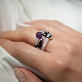 Bague et ensemble de pierres précieuses Esprit Nymphe - Pleine Lune