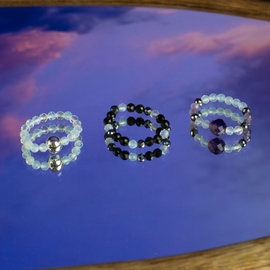 Bague et ensemble de pierres précieuses Esprit Nymphe - Pleine Lune