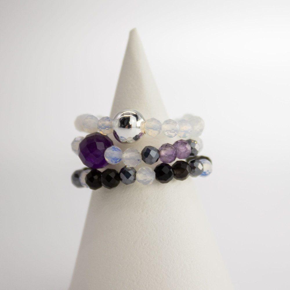 Bague et ensemble de pierres précieuses Esprit Nymphe - Pleine Lune
