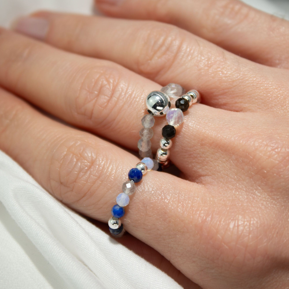 Bague et ensemble de pierres précieuses Esprit Nymphe - Aurores boréales