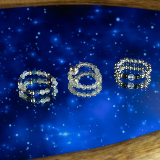 Bague et ensemble de pierres précieuses Esprit Nymphe - Aurores boréales