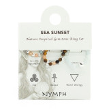 Bague et ensemble de pierres précieuses Nymph Spirit - Coucher de soleil sur la mer