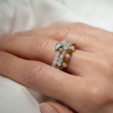 Bague et ensemble de pierres précieuses Nymph Spirit - Coucher de soleil sur la mer