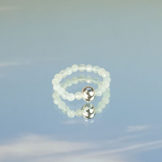 Bague et ensemble de pierres précieuses Nymph Spirit - Coucher de soleil sur la mer