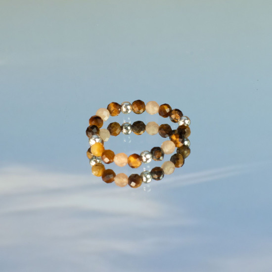 Bague et ensemble de pierres précieuses Nymph Spirit - Coucher de soleil sur la mer