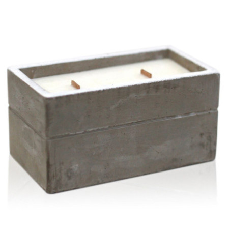 Grande bougie de soja en béton - Clou de girofle et santal foncé