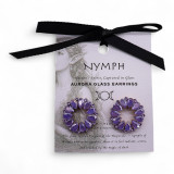 Boucles d'oreilles Lavande - Verre Vintage - Boucle
