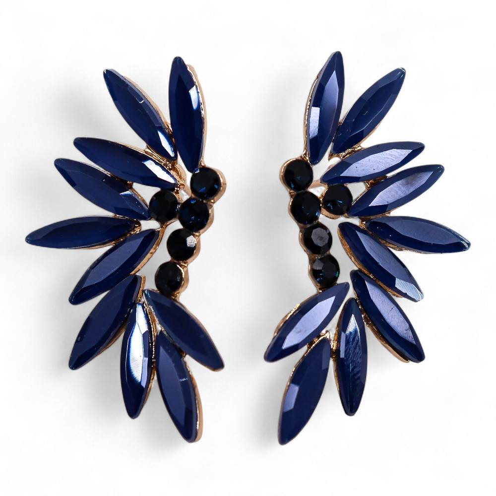 Bleu royal - Verre vintage - Boucles d'oreilles féeriques