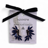 Bleu royal - Verre vintage - Boucles d'oreilles féeriques