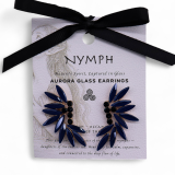 Bleu royal - Verre vintage - Boucles d'oreilles féeriques
