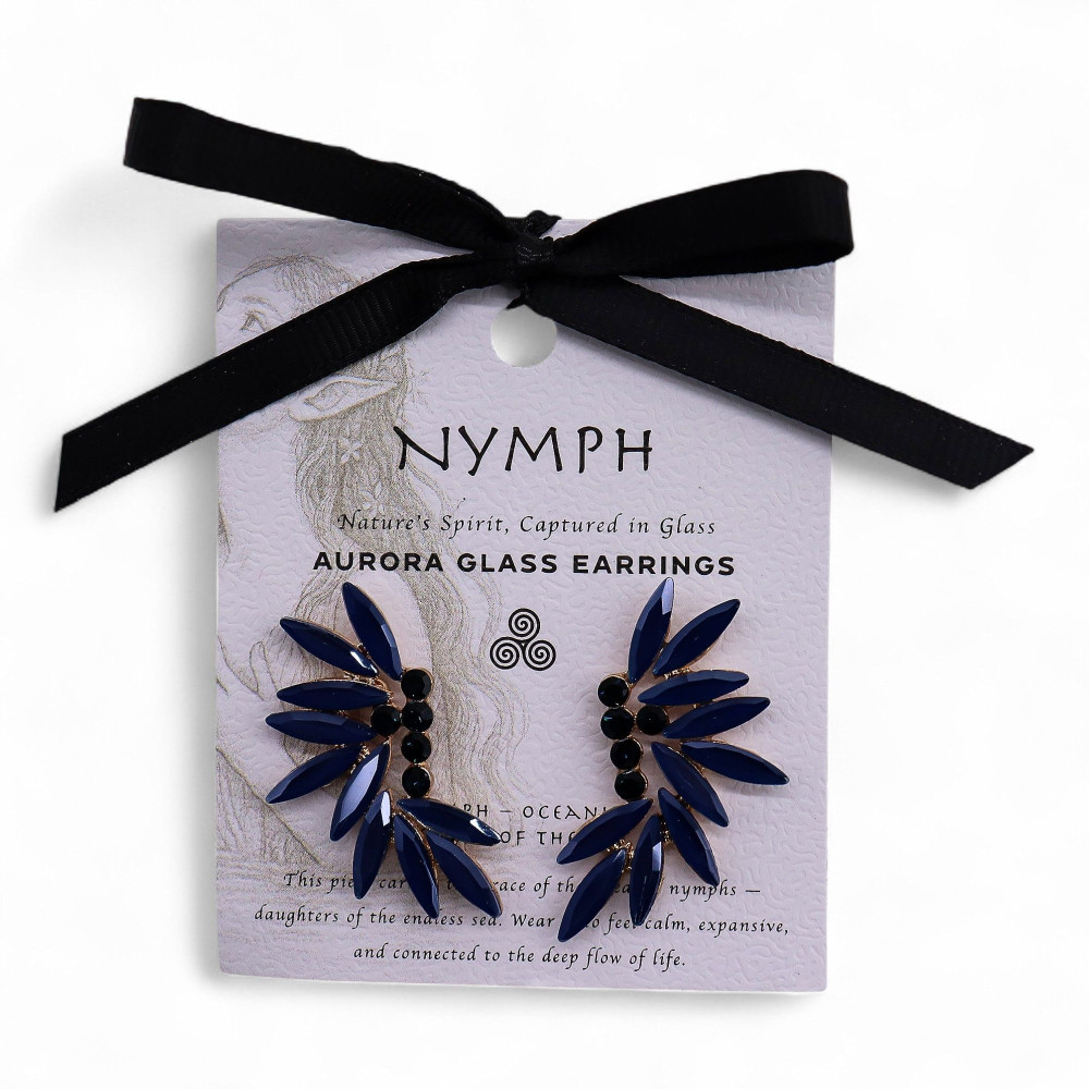 Bleu royal - Verre vintage - Boucles d'oreilles féeriques