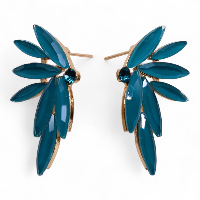 Boucles d'oreilles féeriques en verre vintage vert turquoise - Style vintage