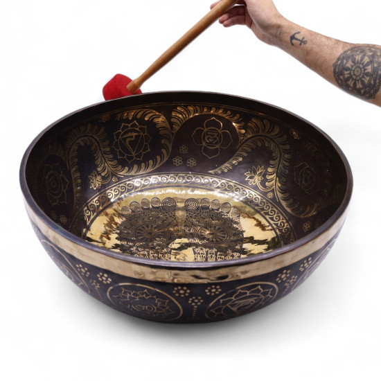 Bol vibrant géant gravé sur pied - 50 x 20 cm (10,7 kg)