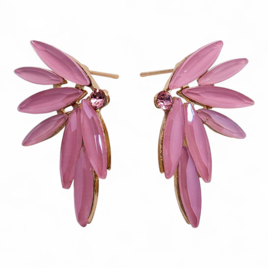 Rose tendre - Verre vintage - Boucles d'oreilles féeriques
