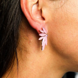 Rose tendre - Verre vintage - Boucles d'oreilles féeriques