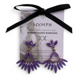 Boucles d'oreilles pendantes en verre vintage lavande.