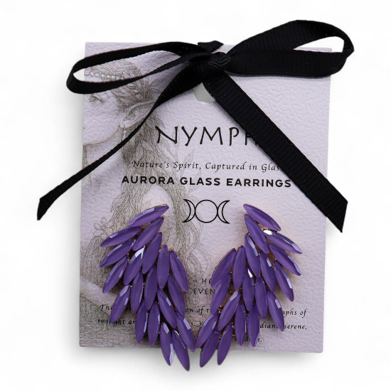 Boucles d'oreilles Lavande - Verre Vintage - Ailes d'Ange