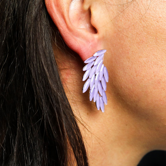 Boucles d'oreilles Lavande - Verre Vintage - Ailes d'Ange
