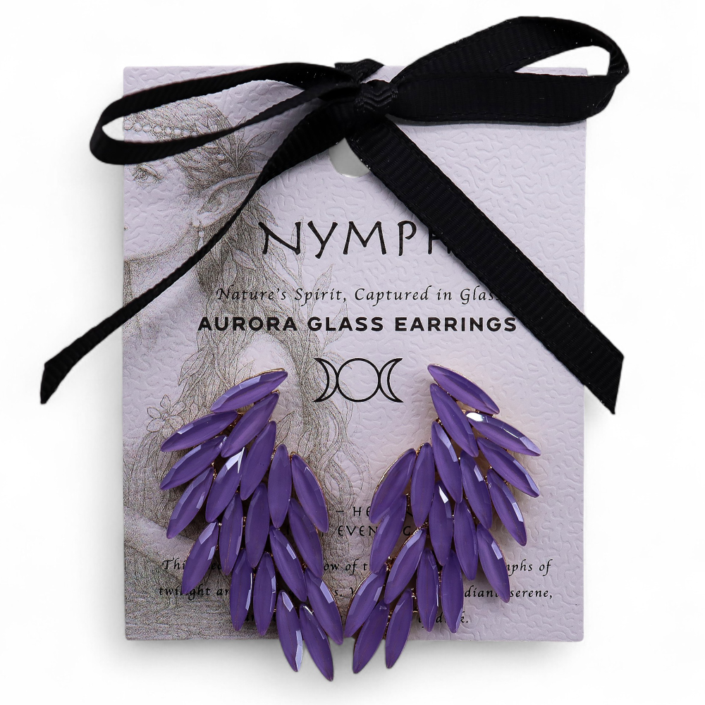 Boucles d'oreilles Lavande - Verre Vintage - Ailes d'Ange